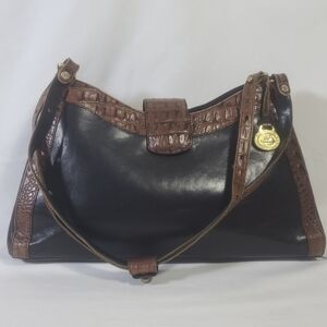 Brahmin Vintage Avery Tuscan Collection Croc Embossed Shoulder Handbag Purse